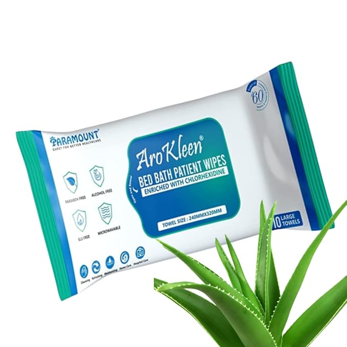 AROKLEEN Patient Bed Bath Wipes - Aloe Vera