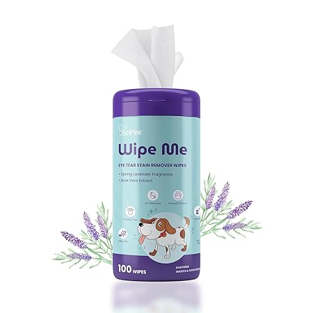 PUPPEE Pet Wet Wipes for Cleaning Eye Tear Stain - Vitamin E & Olive Oil